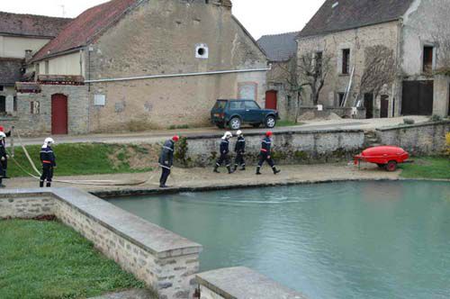 Manoeuvre du CPI des pompiers de Carisey