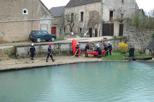 Manoeuvre du CPI des pompiers de Carisey